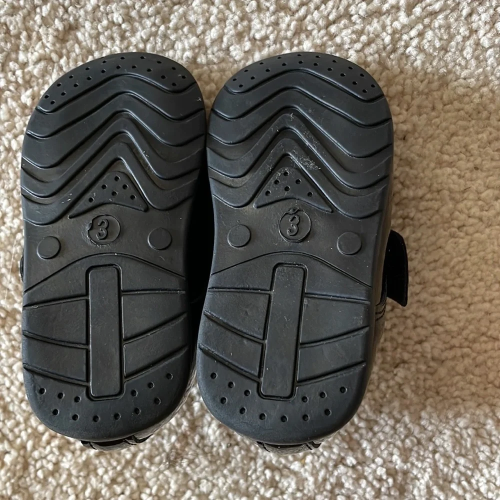 Black patent leather baby boys dress crib shoe 3 New